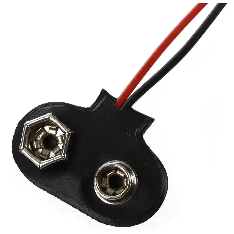 

10x Black Red Short Cable Connection 9V Battery Clips Connector Buckle