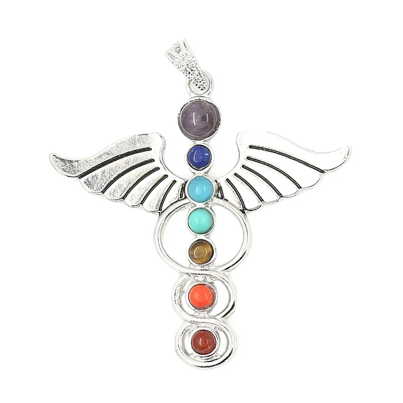 Ожерелье с подвеской из натурального полудрагоценного камня для мужчин и женщин