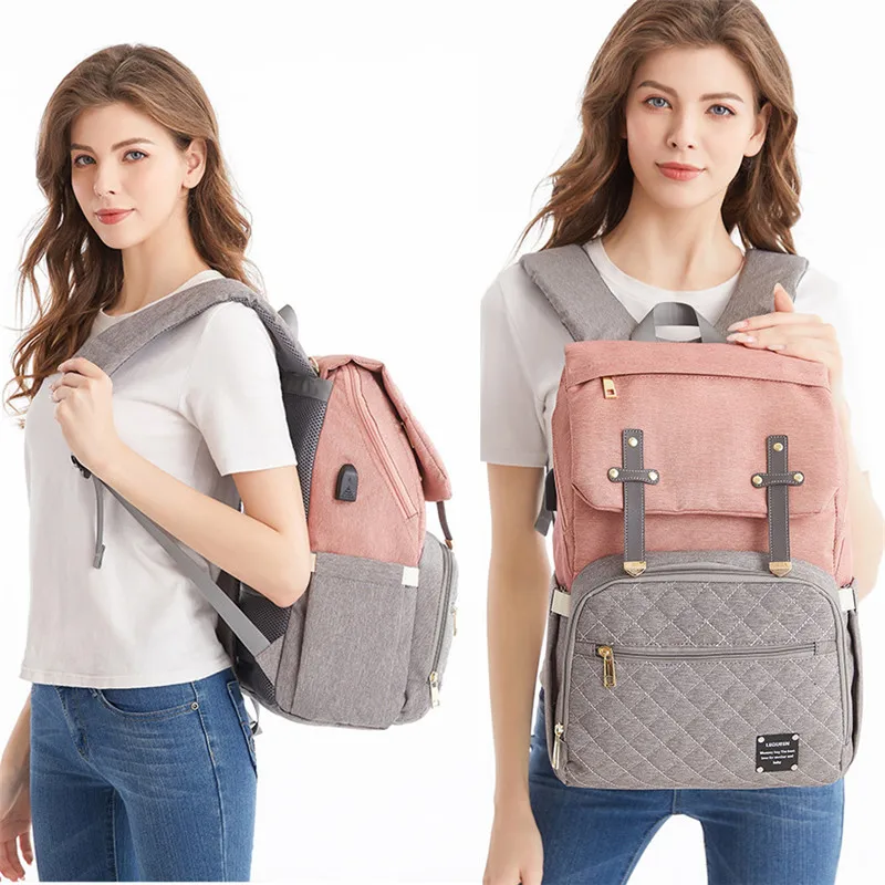 

Mom Backpack Nappy Backpack Bag Mummy Large Capacity Bag Mom Baby Multi-function Waterproof Outdoor Travel Diaper Bags