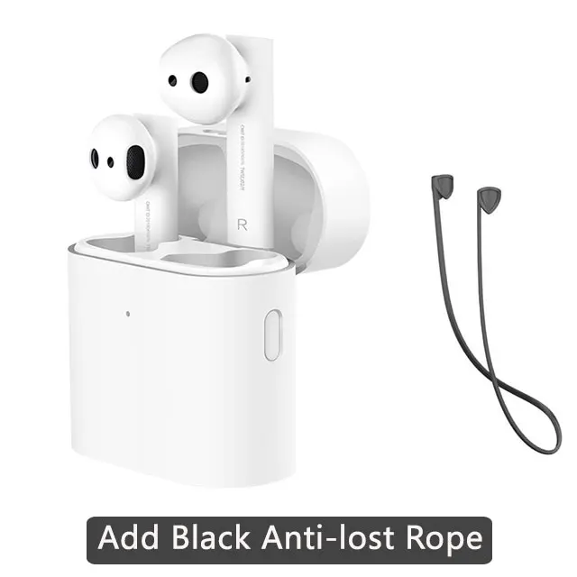 Оригинальные беспроводные наушники Xiaomi Air 2 TWS Bluetooth 2 LHDC HD 14,2 мм с двойным микрофоном ENC автоматическая пауза управление нажатием Airdots Pro 2 - Цвет: Add black rope
