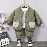 2021 new fashion clothing sets baby boys clothes models cotton padded clothes home two piece suits for children for 1 6 year old