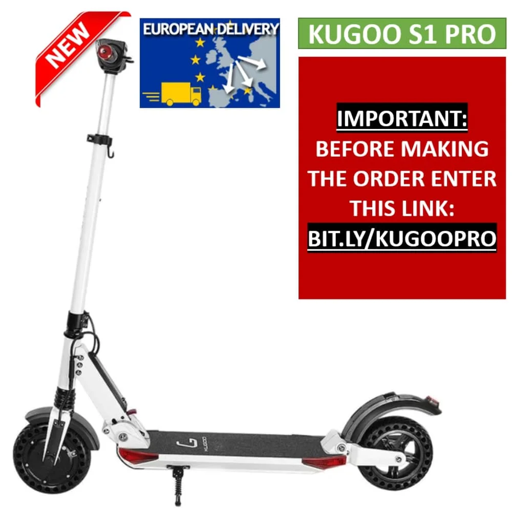 [EU] KUGOO S1 складной электрический скутер для взрослых 30 км, минус 30 км/ч, ЖК-дисплей Дисплей e скутер M365 умный Скутер PK Ninebot - Цвет: White