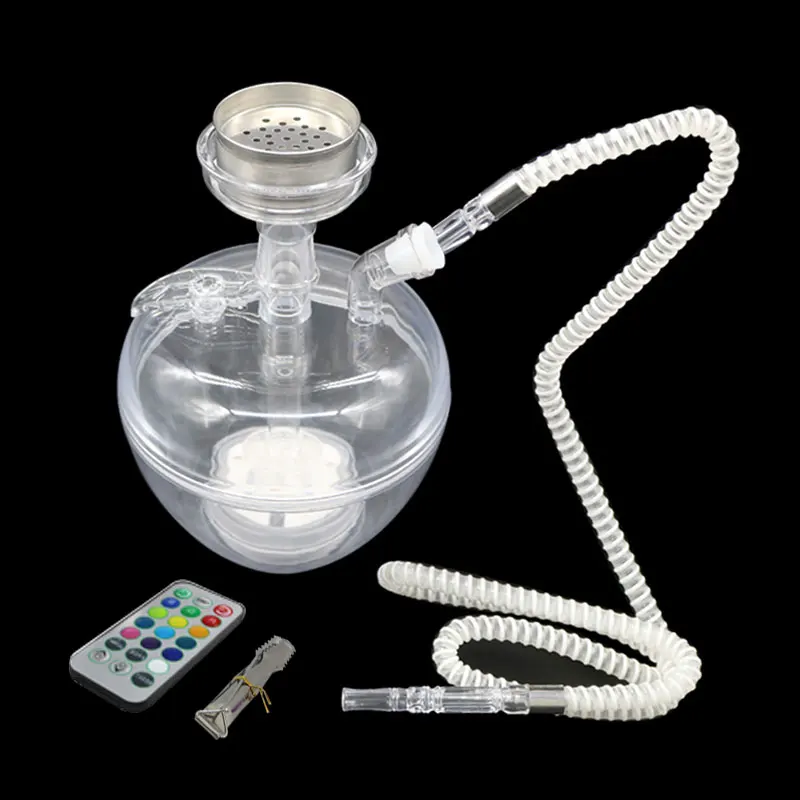 Портативная акриловая чаша кальяна с светодиодный светильник держатель для угля