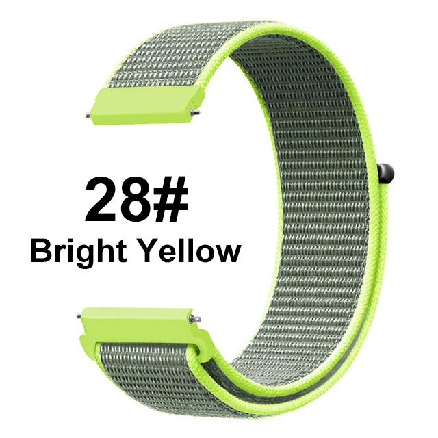 Bright Yellow UEBN 20 мм 22 мм нейлоновый спортивный ремешок для Garmin Vivoactive 3 4 Venu/GarminMove/Forerunner 245 645 ремешок для наручных часов - Цвет ремешка: Bright Yellow
