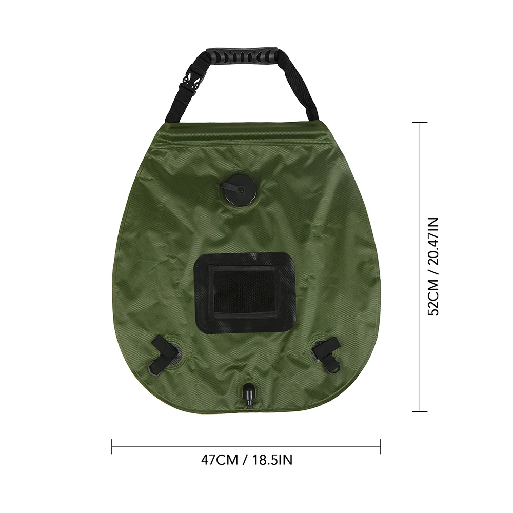 

20L Camping Water Bag Collapsible Water Container Portable Camping Shower Bag Hot Water Bag by Solar Power For Outdoor Hiking
