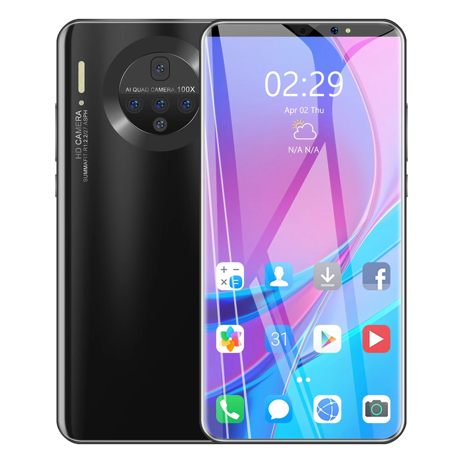 

2021Mate 48 smart mobile phone, large-inch curved display, 10.0 Android, high-definition screen global version