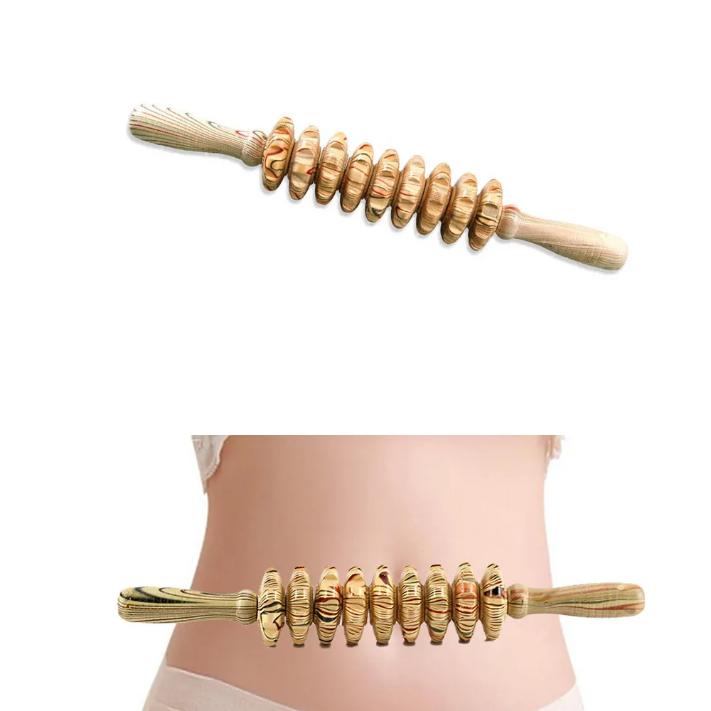 

9-колесо деревянный многофункциональный массажер живота ролик сжигание жира Фитнес палка ослабления мускулы инструмент антицеллюлитный п...