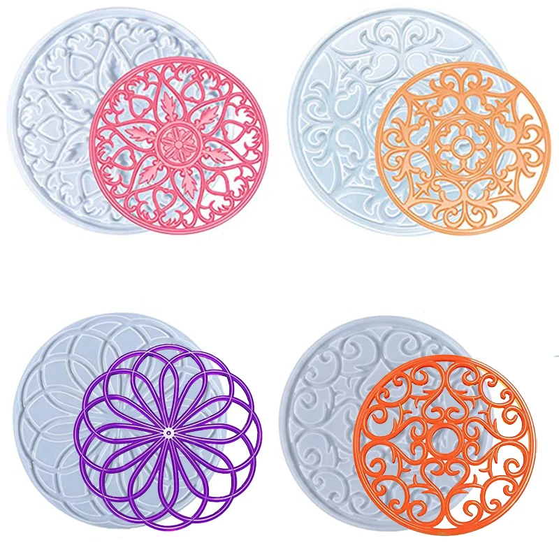 

1pc Mandala Silicone Resin Coaster Mold DIY Hollow Out Coaster Epoxy Resin Casting Silicone Mould Home Crafts Decor Making Tool
