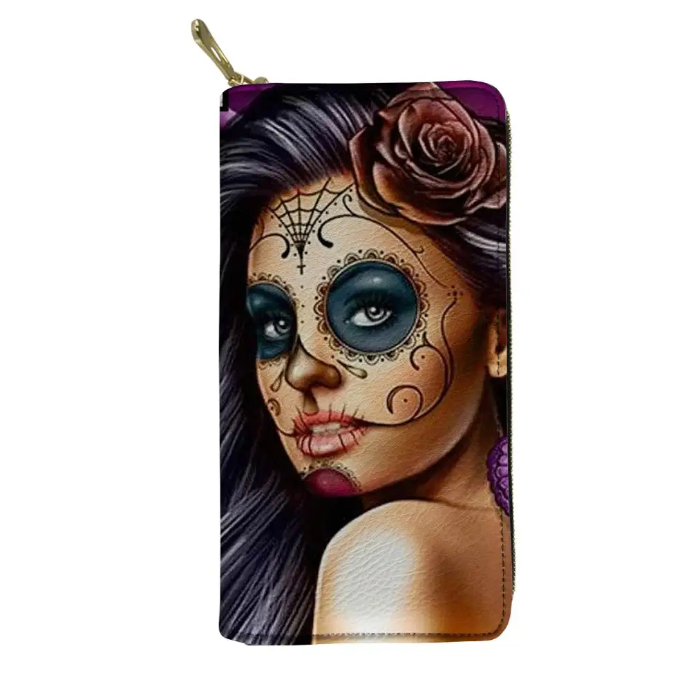 

FORUDESIGNS Day Of The Dead Pattern Women Handbags Fashion Pu Leather Purses and Handbags Sugar Skull Tote Shoulder Bags Woman