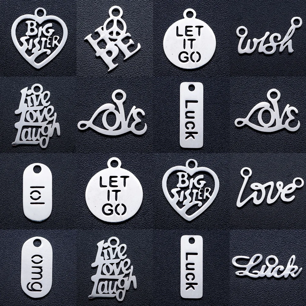 10 шт./лот, подвески «Love Hope» для творчества, оптовая продажа, из нержавеющей стали 100%, вечная Лучшая Мама, верная подвеска, душа, мечта, счастливая сестра, бирка, подвеска