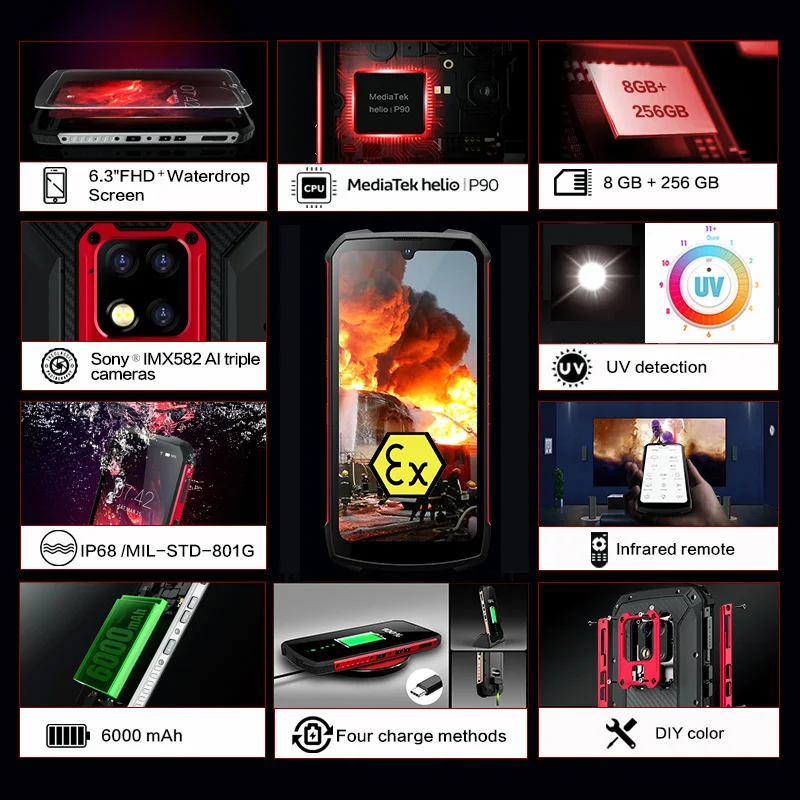 CONQUEST S16 /S16 ATEX IP68 Водонепроницаемый прочный смартфон мобильный телефон 6 3