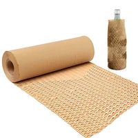 90m honeycomb paper gift packaging wrapping paper for moving kraft paper roll packing cushioning diy craft decoration brown