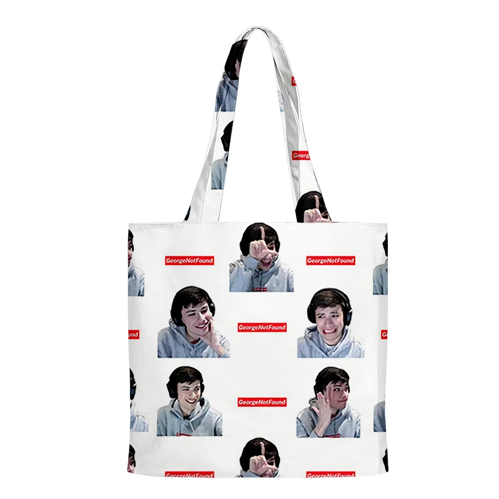 

New Georgenotfound 3D Merch Hip Hop Handbags Cloth Canvas Tote Bag Shopping Bags Reusable Shoulder Shopper Bags Casual Pacakge