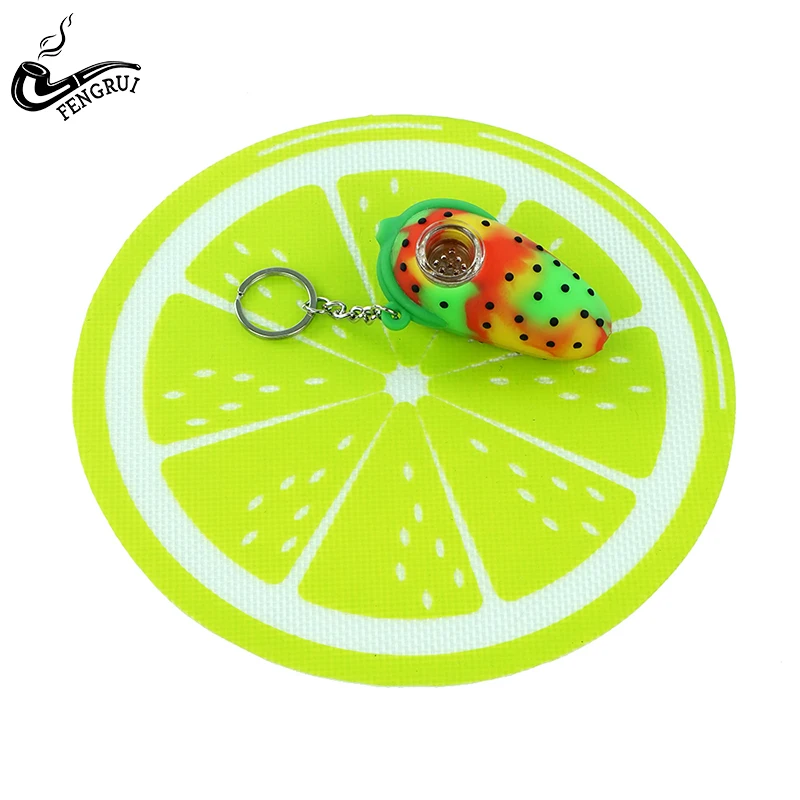 Милая в форме клубники силиконовые курительная трубка + Лимон форма силиконового