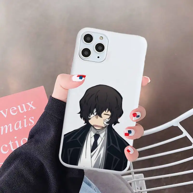 

Bungo Stray Dogs Phone Case White Candy Color for iPhone 6 7 8 11 12 s mini pro X XS XR MAX Plus