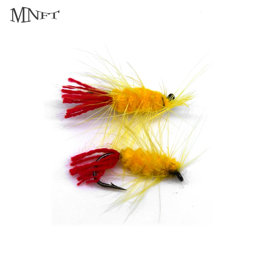 MNFT 10 шт. 6 # желтые шерстяные мухи для ловли окуня форели нахлыстом