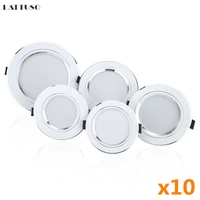 10pcslot led downlight 5w 9w 12w 15w 18w recessed round led ceiling lamp ac 220v 240v indoor lighting warm white cold white
