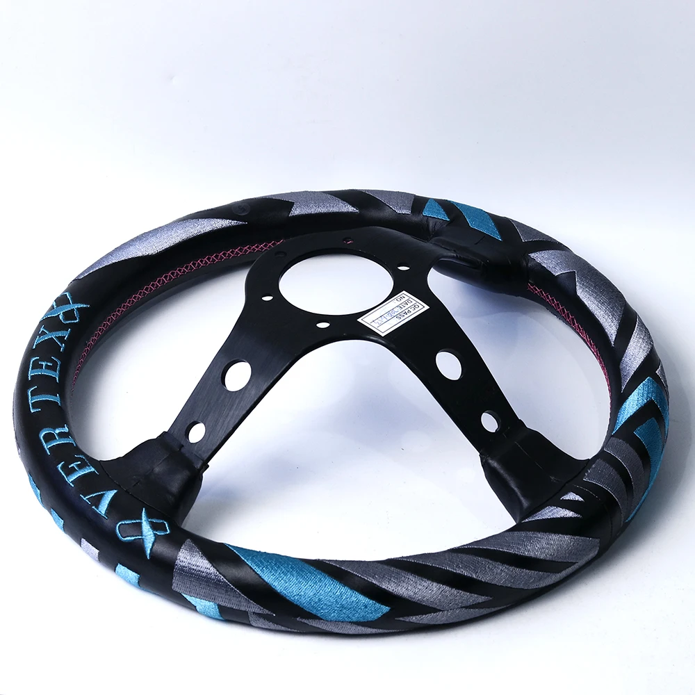 Новый стиль Vertex 13-дюймовые спортивные рулевые колеса из натуральной кожи с