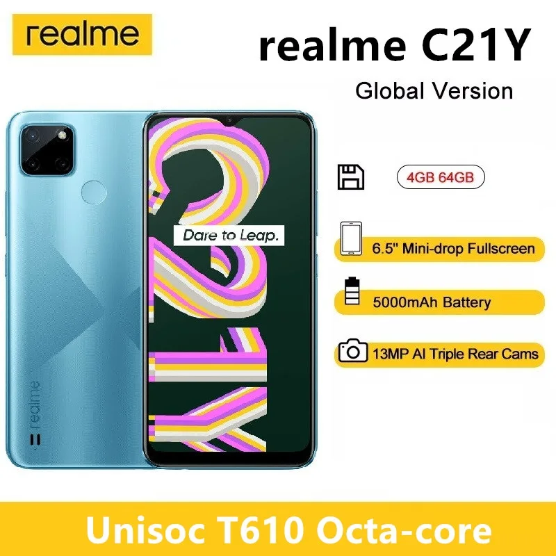 

Смартфон Realme C21Y, 4 + 64 ГБ, 6,5 дюйма, две SIM-карты, 13 МП, 5000 мАч