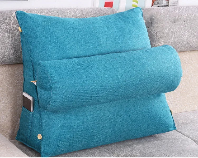 Подушка стерео клиновидная с спинкой из хлопка и льна для дивана кровати отдыха