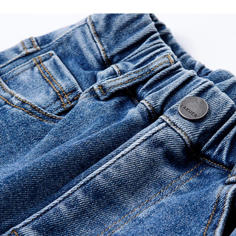 

IENENS Kids Jeans Autumn Cowboy Trousers 4-11 Years Fashion Boy's Clothes Children Casual Jeans Boys Denim Pants