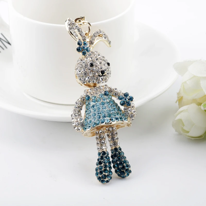Милый длинный брелок в виде кролика стразы из сплава аксессуары подвеска для