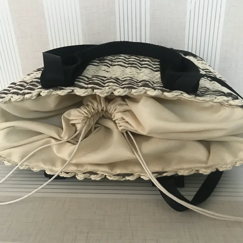 

Casual Striped Women Straw Bags Wicker Woven Rattan Bag Women Handbag Summer Beach Shoulder Crossbody Bags for Women 2021 Purse