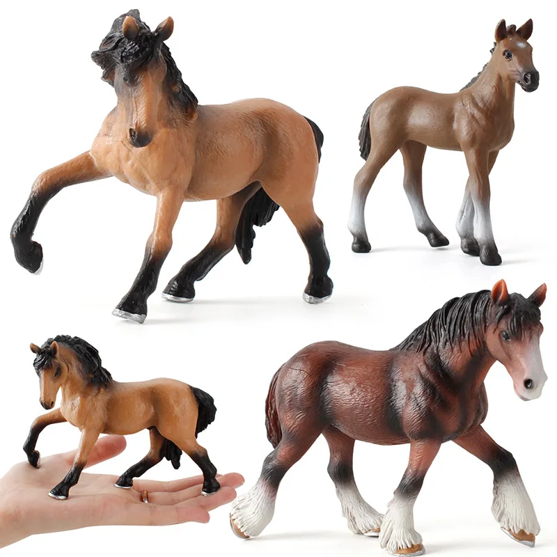 

3 вида, имитация лошадей, твердая фигурка, коллекционные игрушки, дикие экшн-фигурки животных, подарок для детей