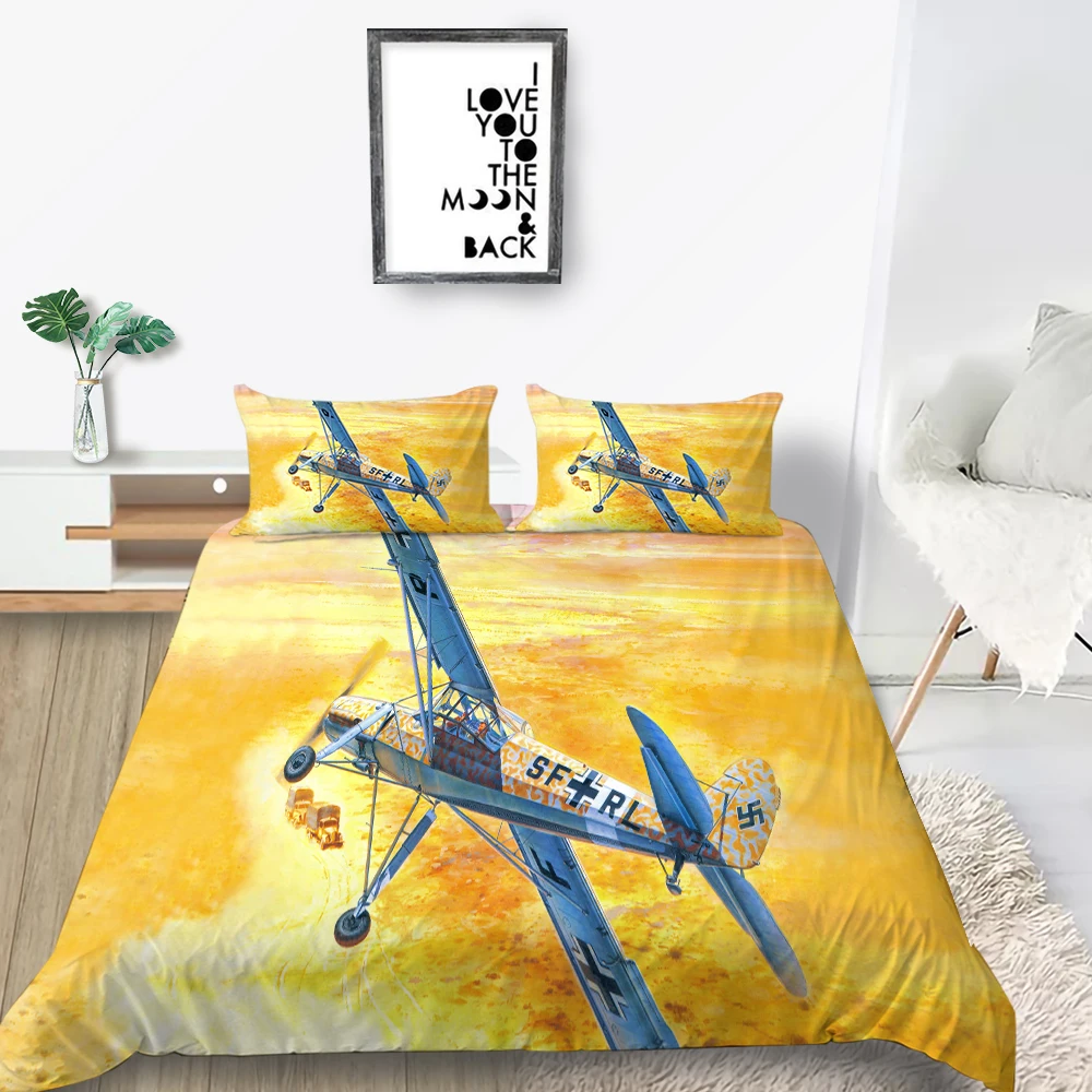 

City Night Bedding Set Aircraft Fashion Cool 3D Duvet Cover Starry Sky King Queen Twin Full Single Double Unique Design Bed Set
