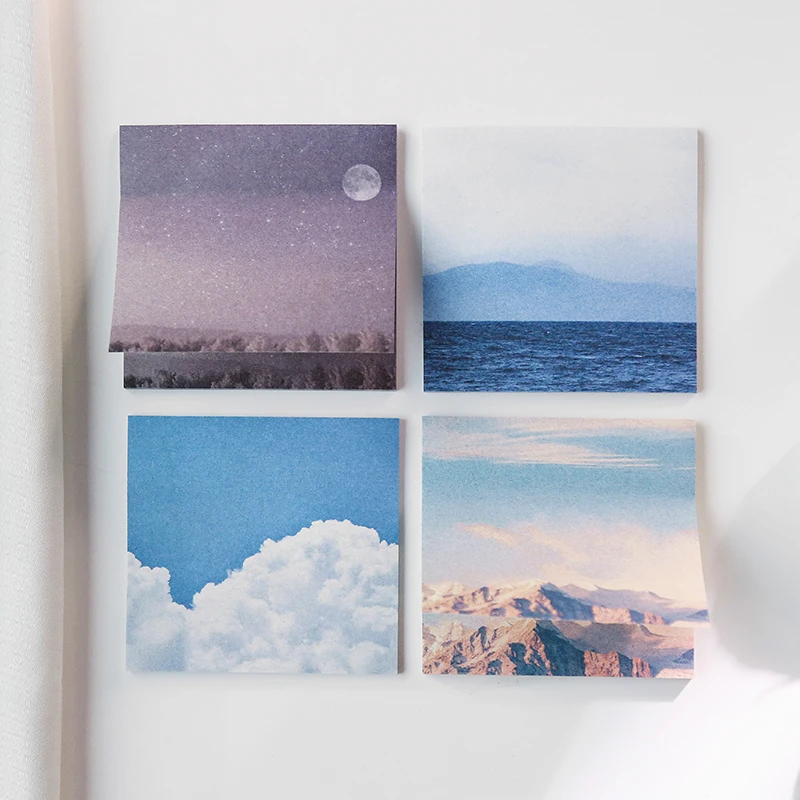 4 шт. Творческий характер небо силуэт бумаги для заметок на клейкой основе