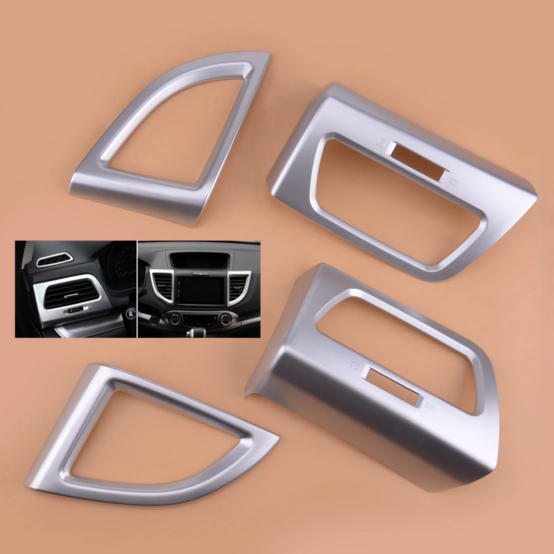 

4 шт. ABS хромированный Кондиционер AC Vent Outlet крышка отделка рамка Подходит для Honda CRV 2012 2013 2014 2015 2016