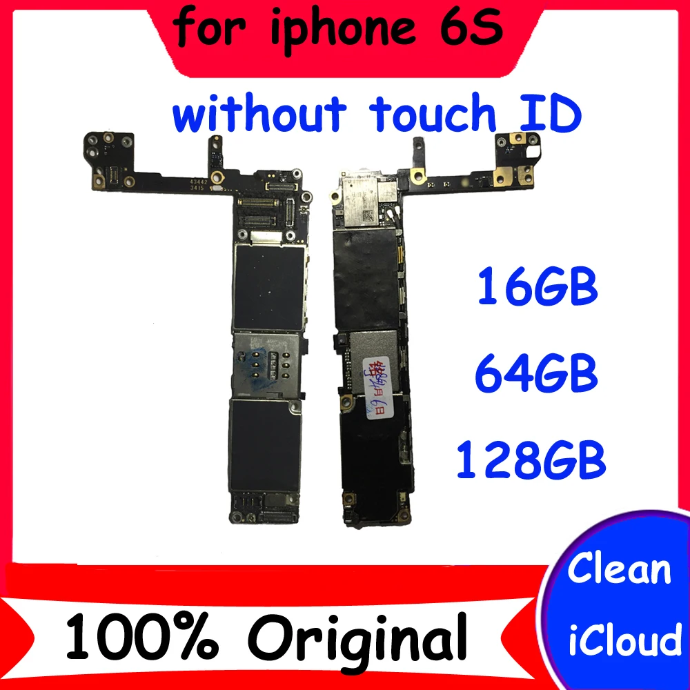 Для iPhone 6S 100% оригинальная разблокированная материнская плата без сенсорного ID 16