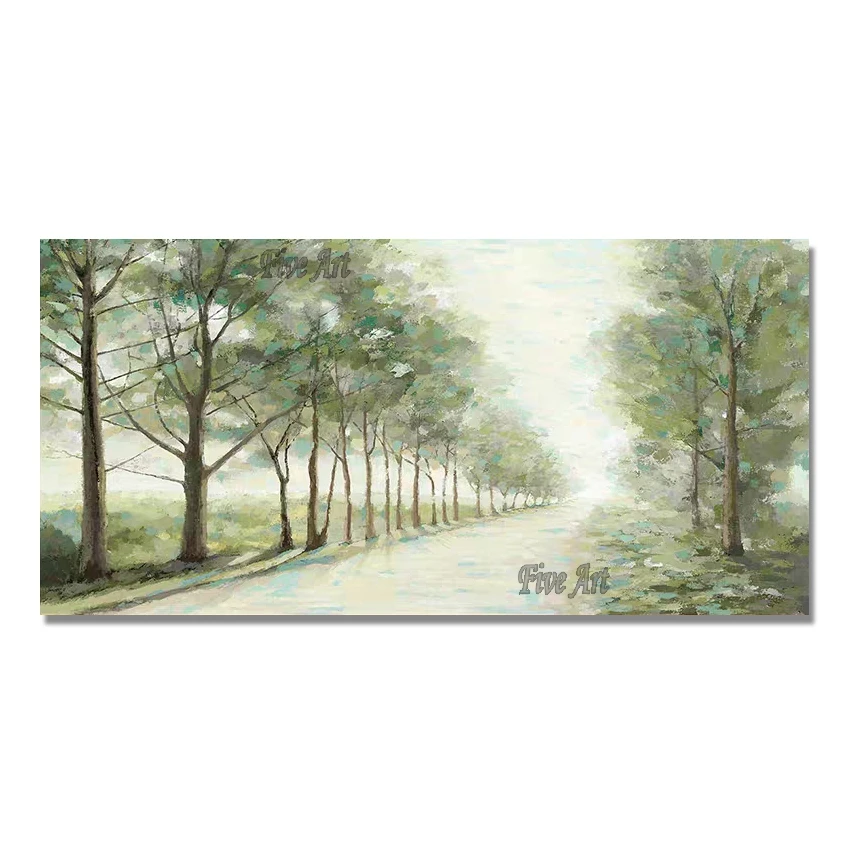 

Spring Landscape Birch Trees Art 100% Hand-painted Forest Scenery Oil Painting Unframed Canvas Wall Decoration Art Pictures