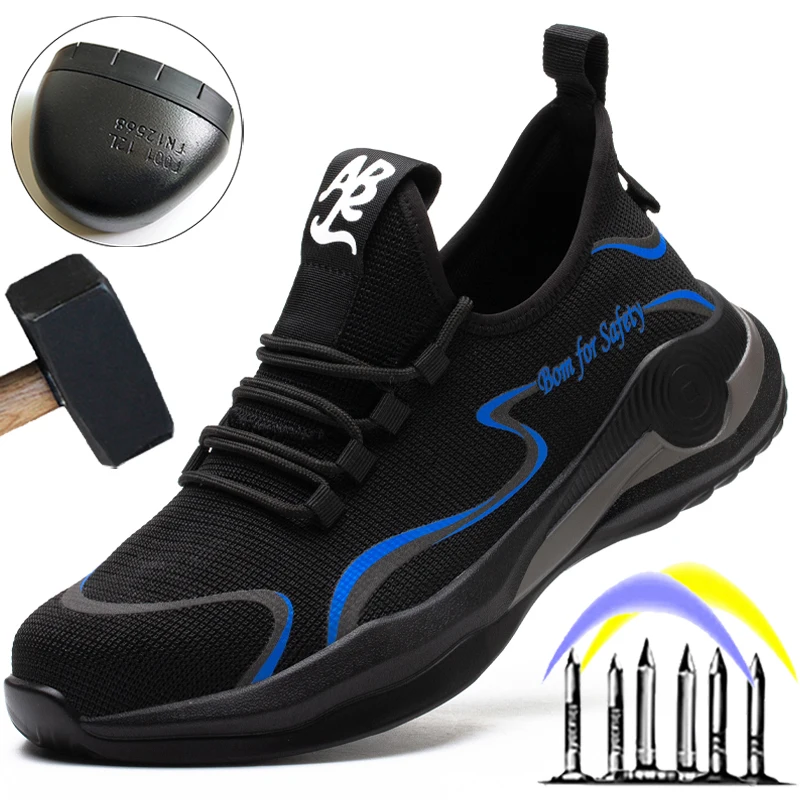 

Lightweight Work Shoes Sneakers Puncture-Proof Safety Shoes Men Indestructible Work Boots Construction Work Safety Boots Men