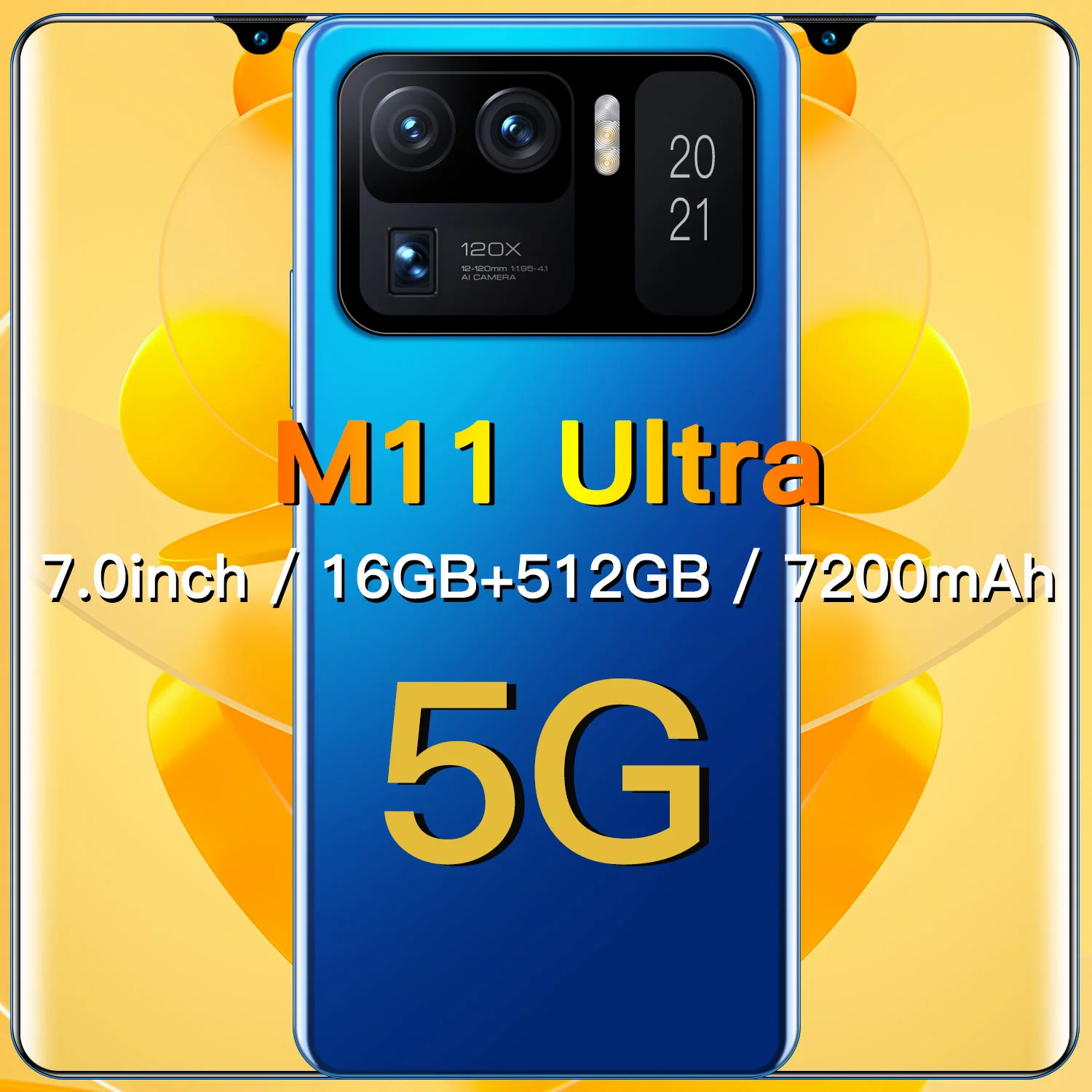 Tel&eacute;fono Inteligente M11 Ultra, versi&oacute;n Global, pantalla HD de 7,0 pulgadas, 16 + 512GB, 7200mAh, Android, desbloqueado, 5G, compatible con Google GPS-1