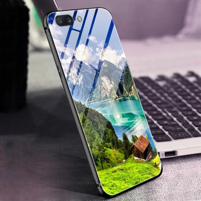 for oneplus 5 5t tempered glass case hard back cover phone case for oneplus 7 pro tpu bumper cases for one plus 5 t 7 pro coque free global shipping