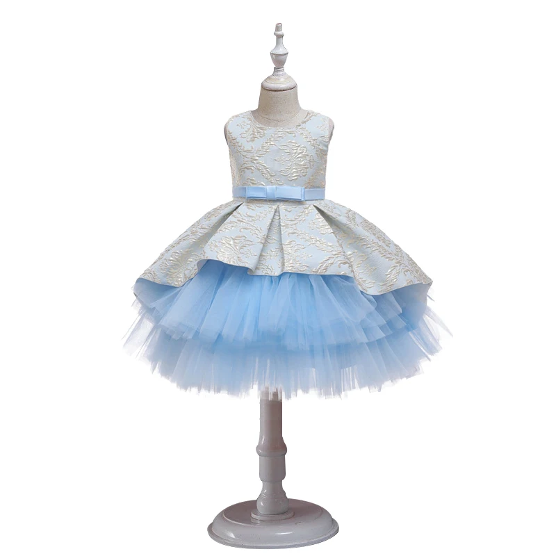 Платье для маленьких девочек жаккардовое платье принцессы с цветочным рисунком