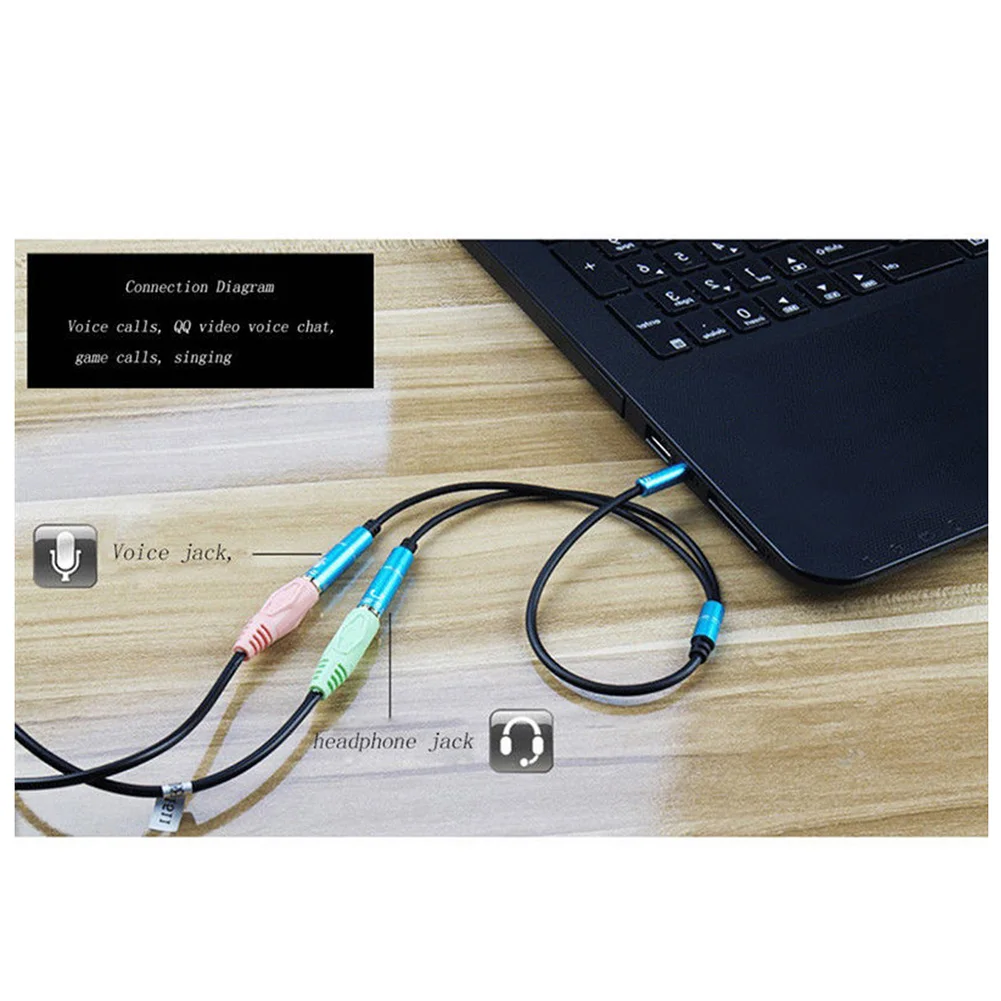 New Splitter 3.5mm Jack Stereo Headphone Mic Audio Y Extension Adapter Cable Cord | Электроника