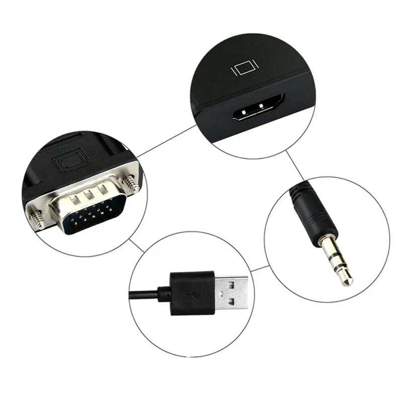 VGA Maschio A HDMI Convertitore Femminile Dell adattatore Del Cavo Con Audio Uscita Di 3 5 мм 1080P TV Stick | Электроника
