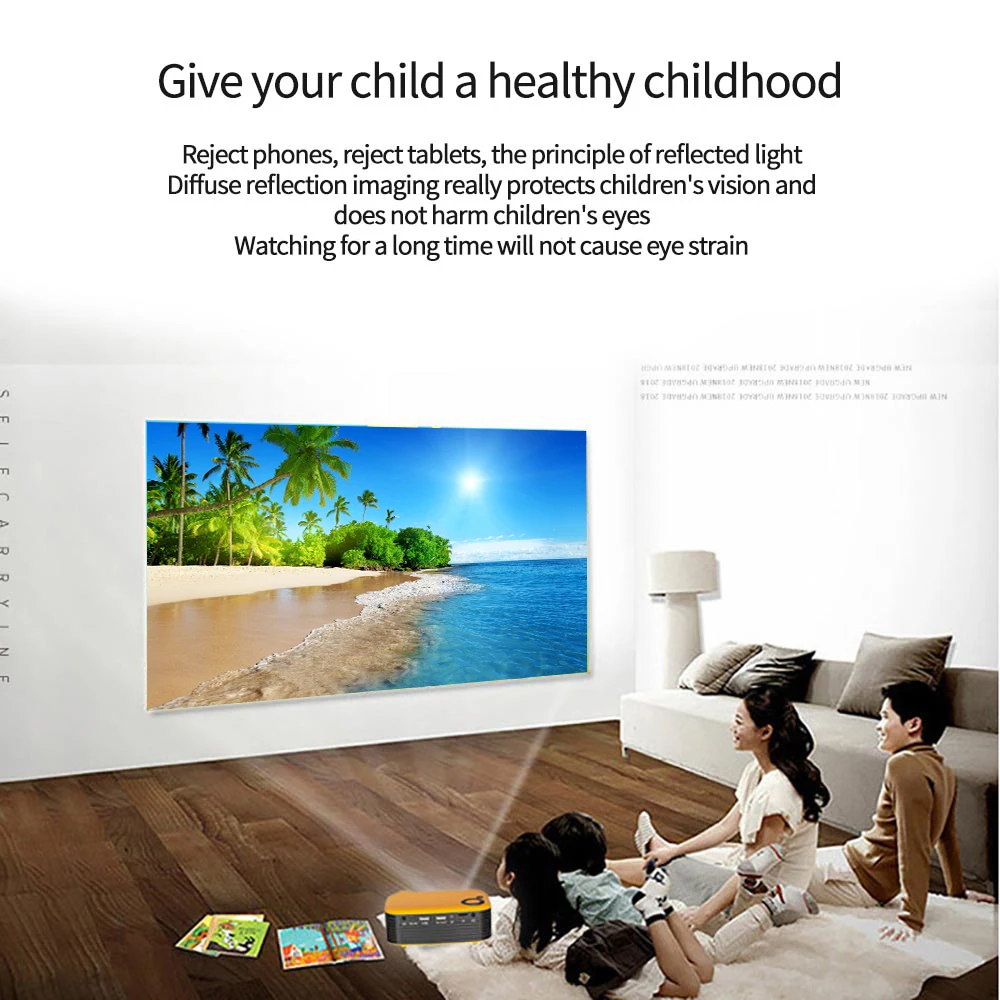 

HD EU Compact Projector Projector Lumens Support 1080p HDMI USB Portable Cinema Proyector Beamer With Gift Compact Size