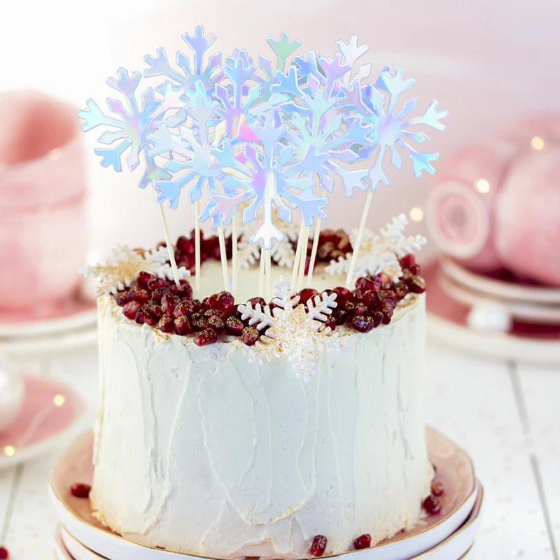 Décoration de gâteau flocon de neige  pour fille  pour noël  anniversaire  Cupcake  Baby Shower