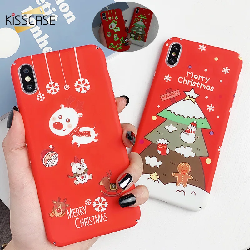 KISSCASE рельефный светящийся чехол для телефона с рождественским рисунком iPhone 11 XS MAX