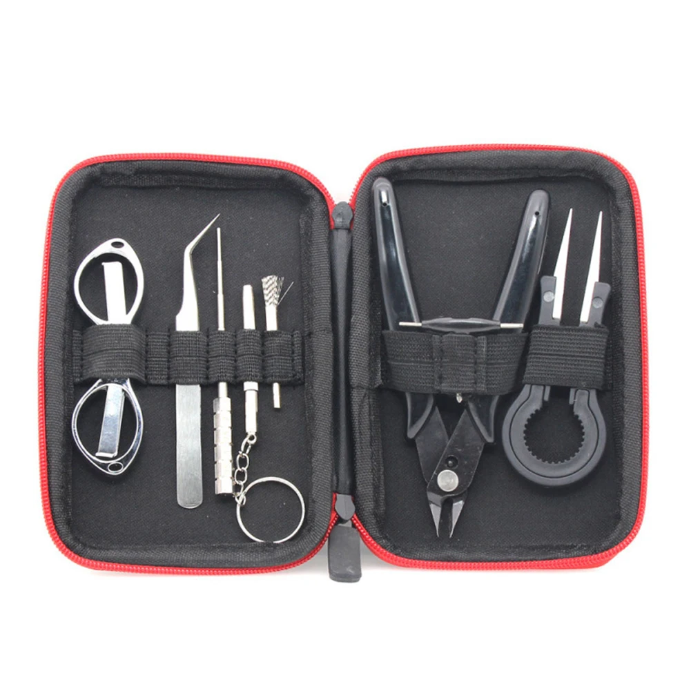 9 in 1 Mini Vape DIY Tool Bag Cigarette Kit Coil jig Tweezers Pliers ire Heaters Jig Winding Accessories | Инструменты