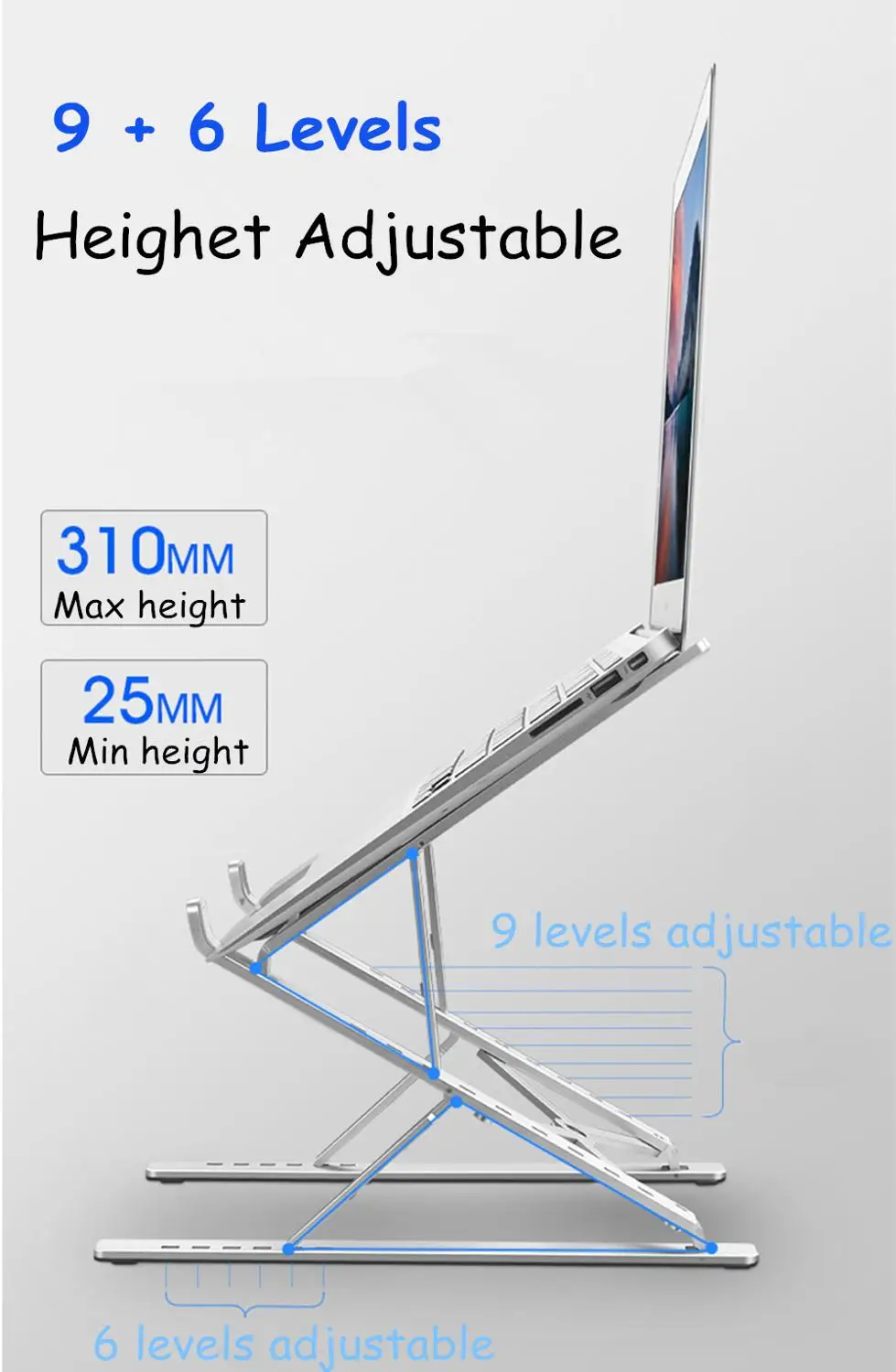 Портативная подставка для ноутбука 6 + 9 уровней два слоя складной держатель