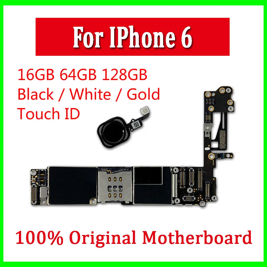 16 Гб/64 Гб/128 ГБ для iphone 6 4,7 дюймов материнская плата с/без Touch ID разблокирована для iphone 6 материнская плата хорошая работа