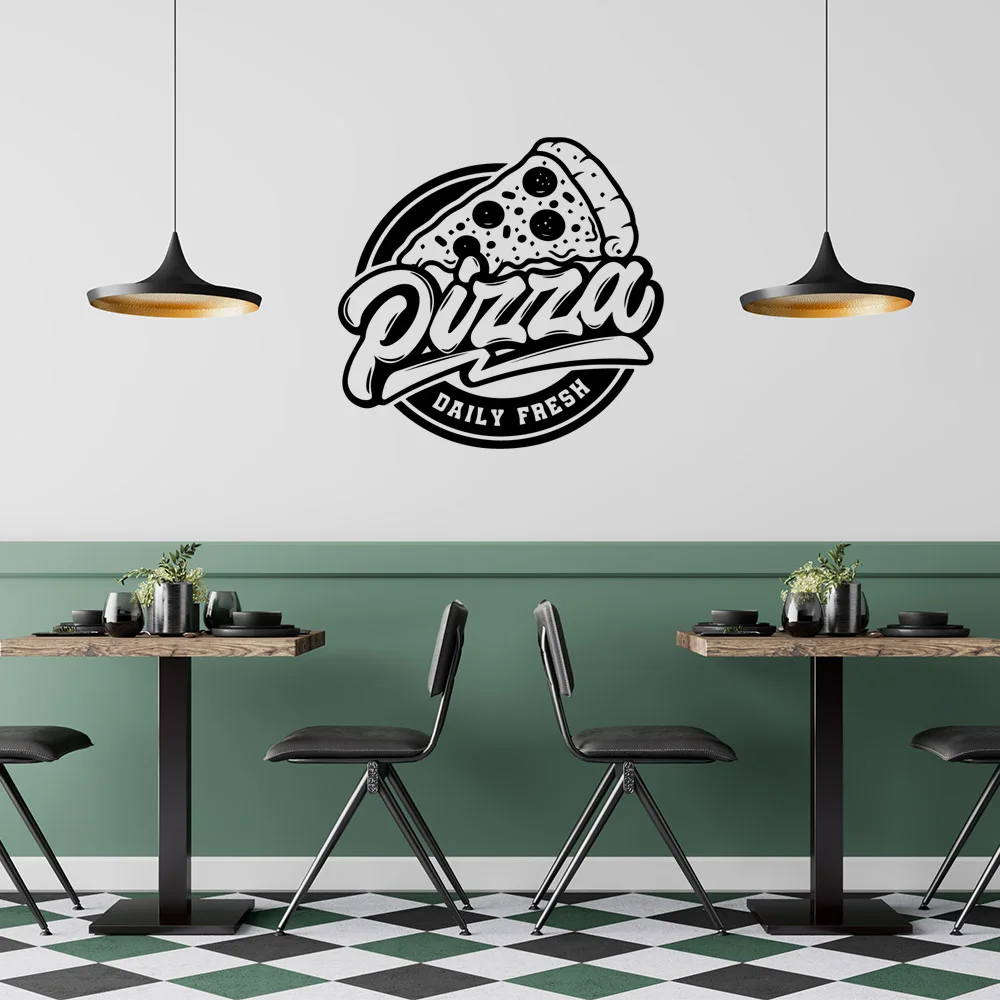 

Free shipping Pizza Nursery Wall Stickers Vinyl Art Decals Living Room Bedroom Background Wall Art Decal Drop Shipping