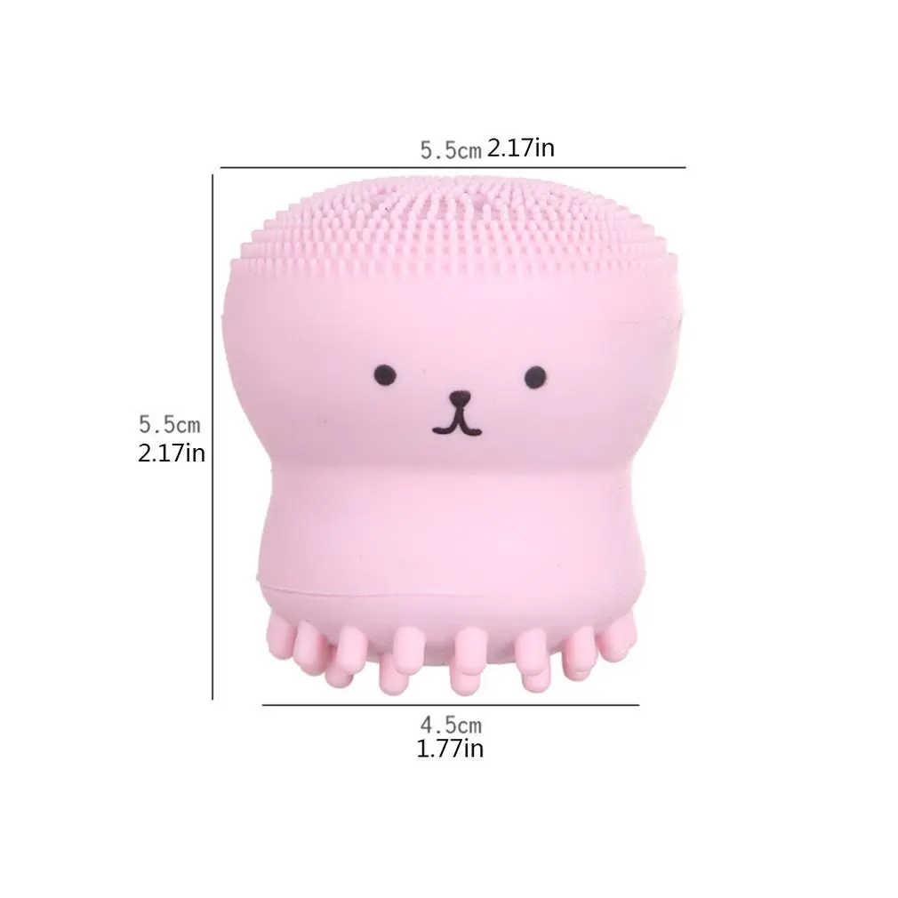 Маленькая форма осьминога силиконовый женский макияж удаляет очищающее мыло для чистки лица мини электромассажная щетка