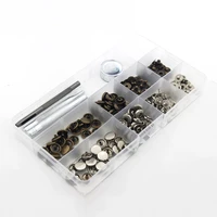 50 sets metal snap fasteners installation tool set button for diy leather craft garment repairing accessories 4 sizes