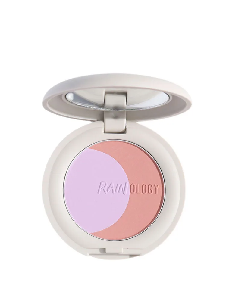

zq Two-Tone Blush Cinnamon Milk Tea Color New Highlight Repair Makeup Palette Female