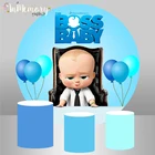 Накладка на задник с изображением малыша начальника на день рождения с голубой тематикой фон для фотосъемки на 1-й День Рождения Декор для вечерние накладки